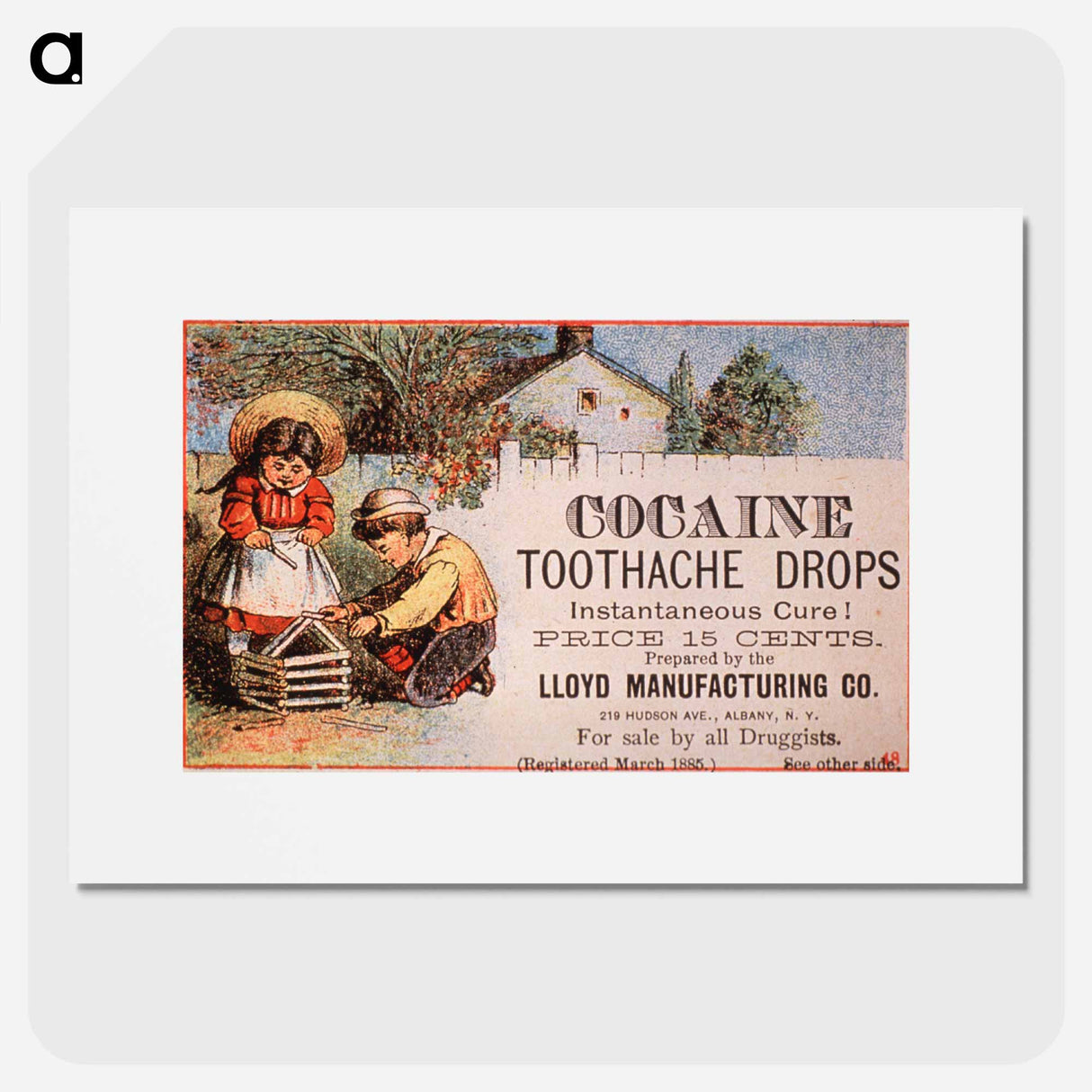 アートポスター-Cocaine Toothache Drops Advertisement
- 国立医学図書館 Poster.