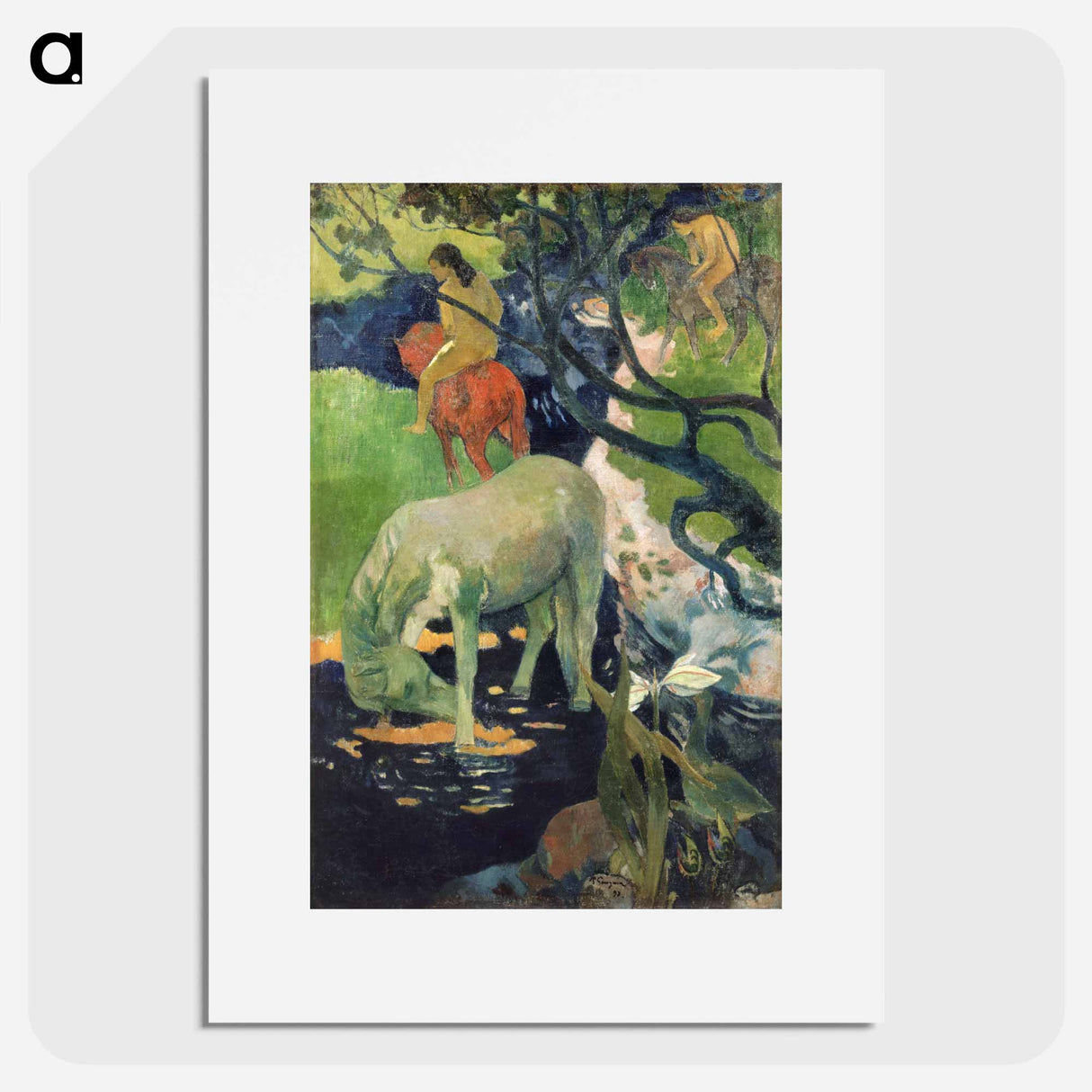 The White Horse - Paul Gauguin Poster.