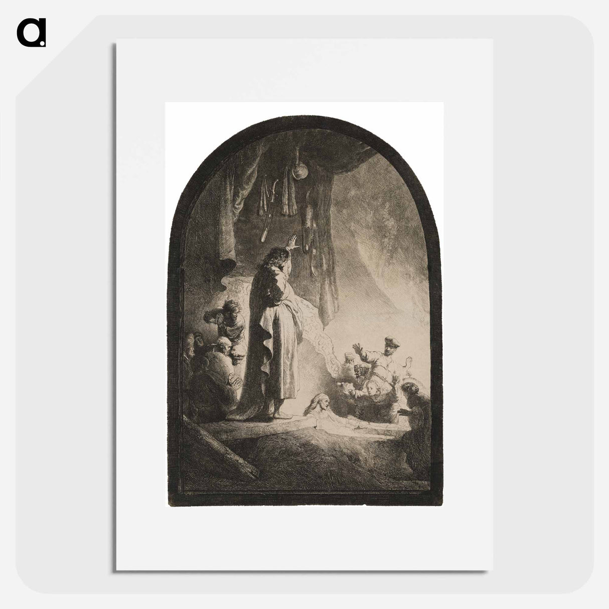 The Raising of Lazarus - レンブラント ファン レイン Poster.