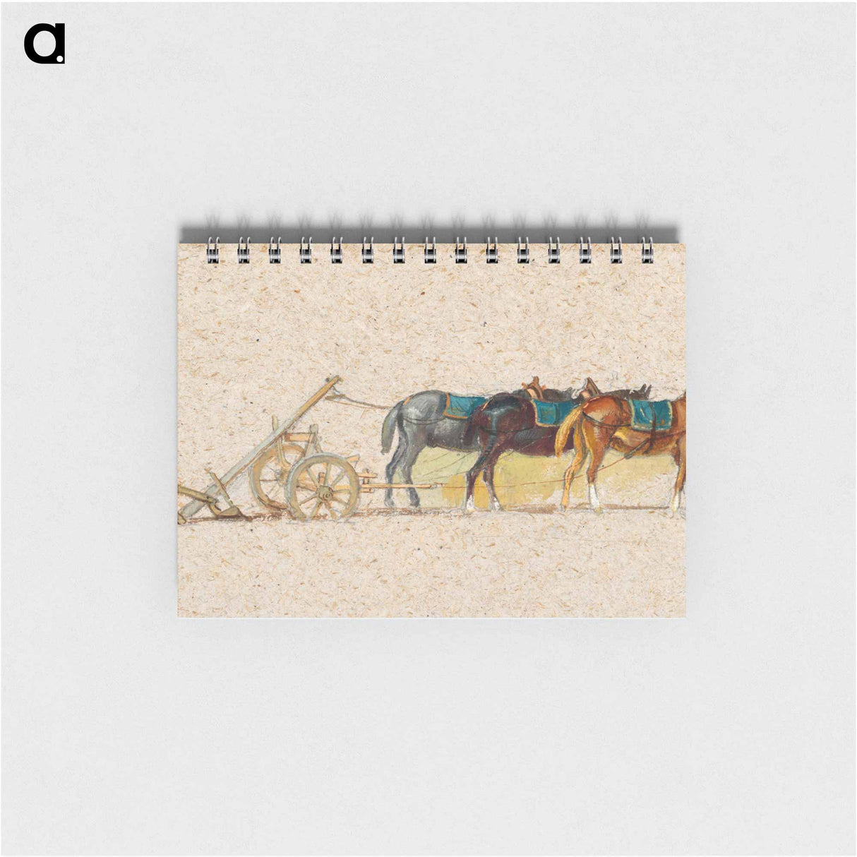 Study of Three Horses with a Plow - サミュエル コールマン Memo.