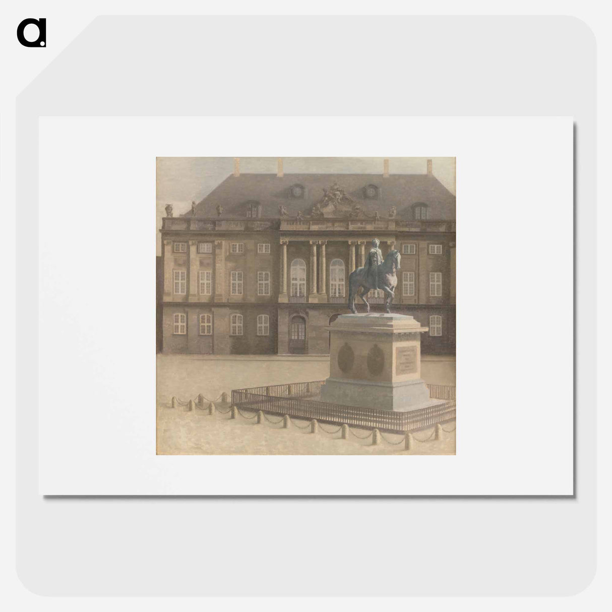 アートポスター-Amalienborg Square, Copenhagen - ヴィルヘルム ハンマースホイ Poster.