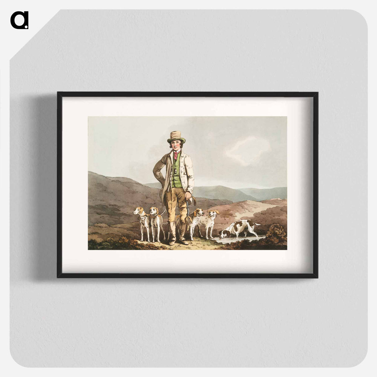 Illustration of the dog breaker - 19世紀のヨークシャー Poster.