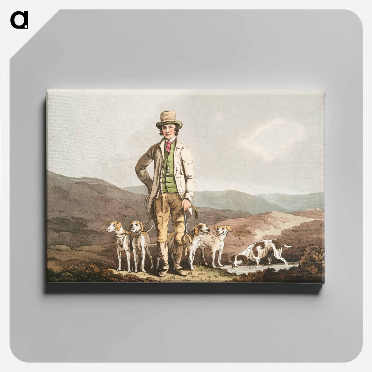 Illustration of the dog breaker - 19世紀のヨークシャー Canvas.