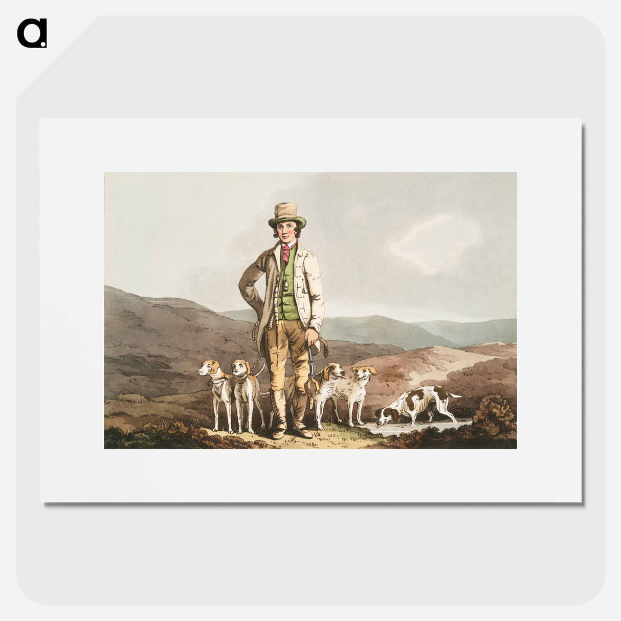 Illustration of the dog breaker - 19世紀のヨークシャー Poster.