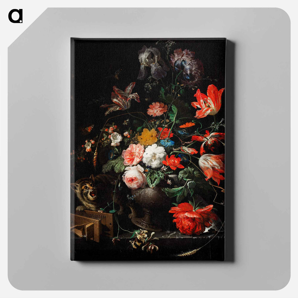The Overturned Bouquet - エイブラハム ミニョン Canvas.