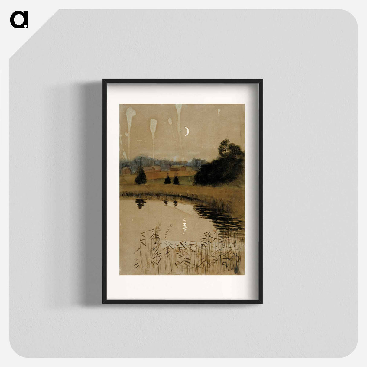 Syksyinen kuutamomaisema - アルバート エーデルフェルト Poster.