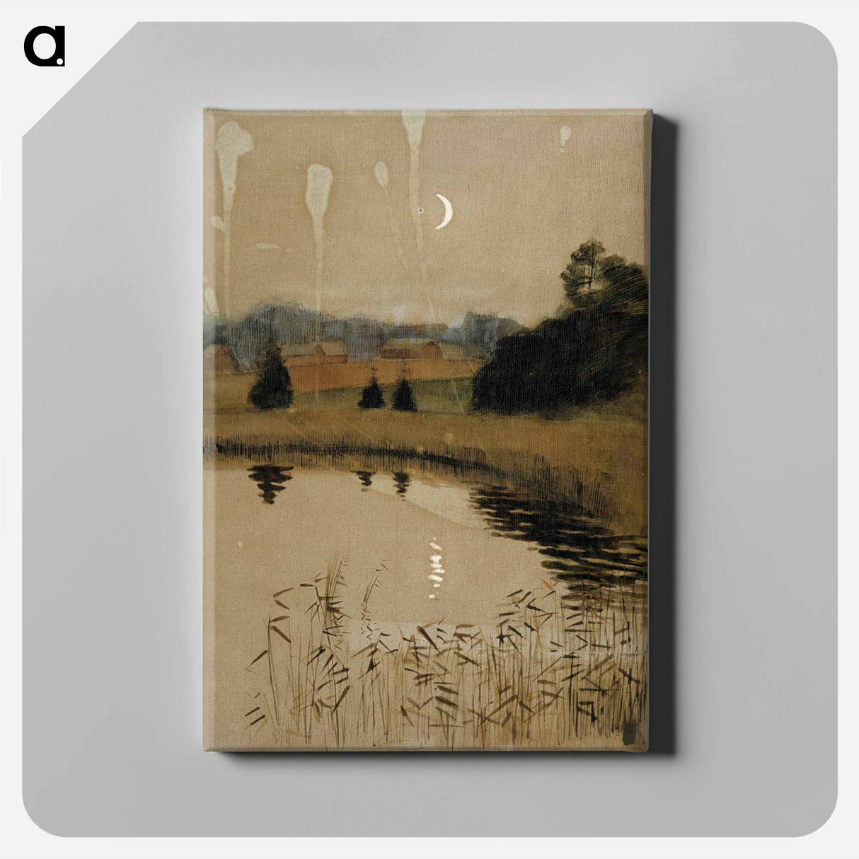 Syksyinen kuutamomaisema - アルバート エーデルフェルト Canvas.