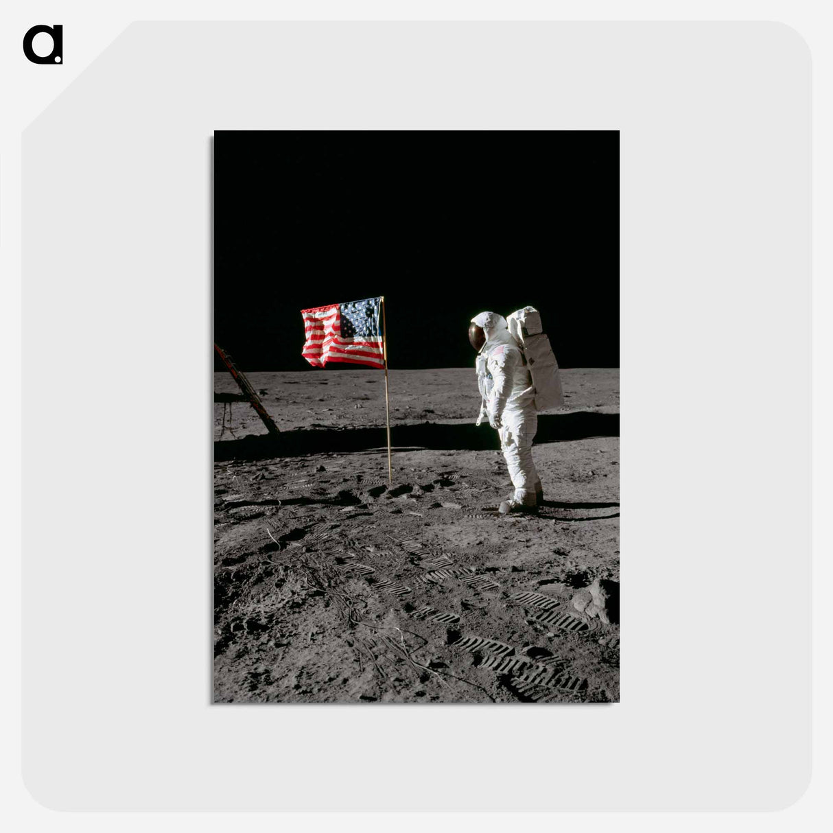 アートポストカード-Apollo 11 Extravehicular Activity - アポロ月面着陸 Postcard.