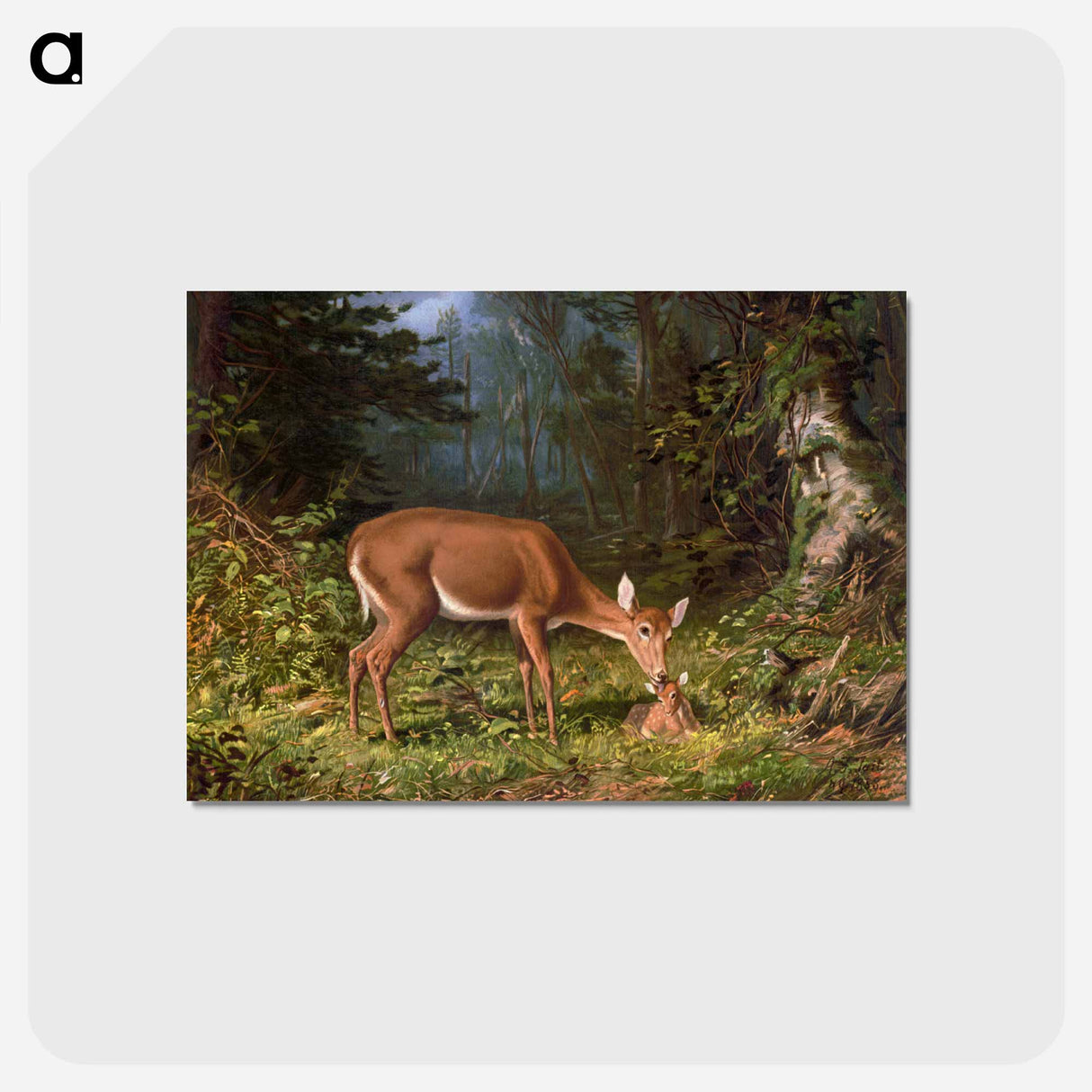 Maternal love - アーサー フィッツウィリアム テイト Postcard.