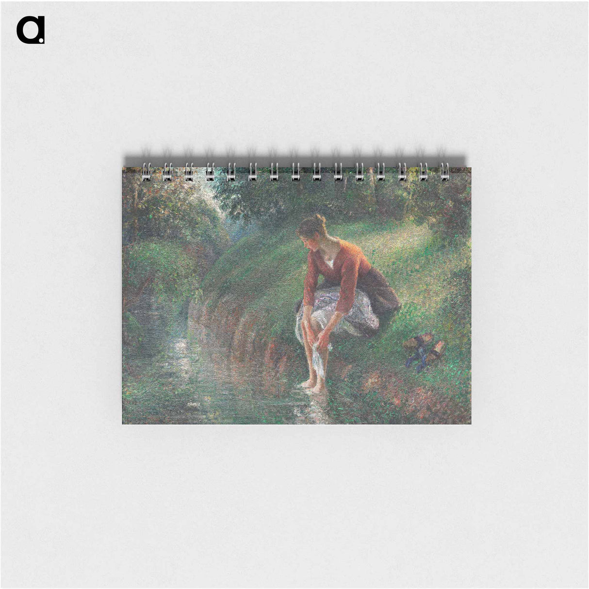 Woman Bathing Her Feet in a Brook - カミーユ ピサロ Memo.