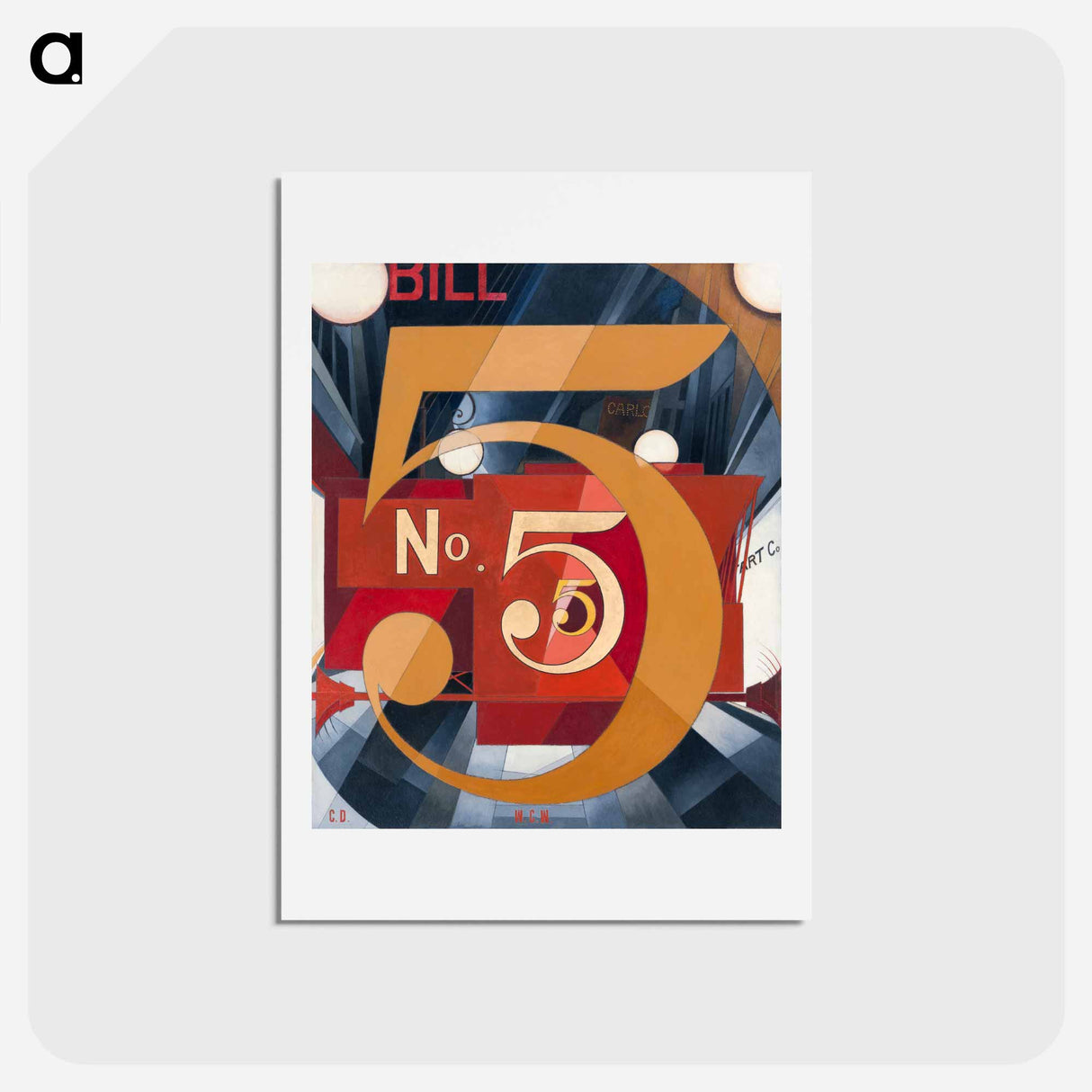 I Saw the Figure 5 in Gold - チャールズ デムス Postcard.