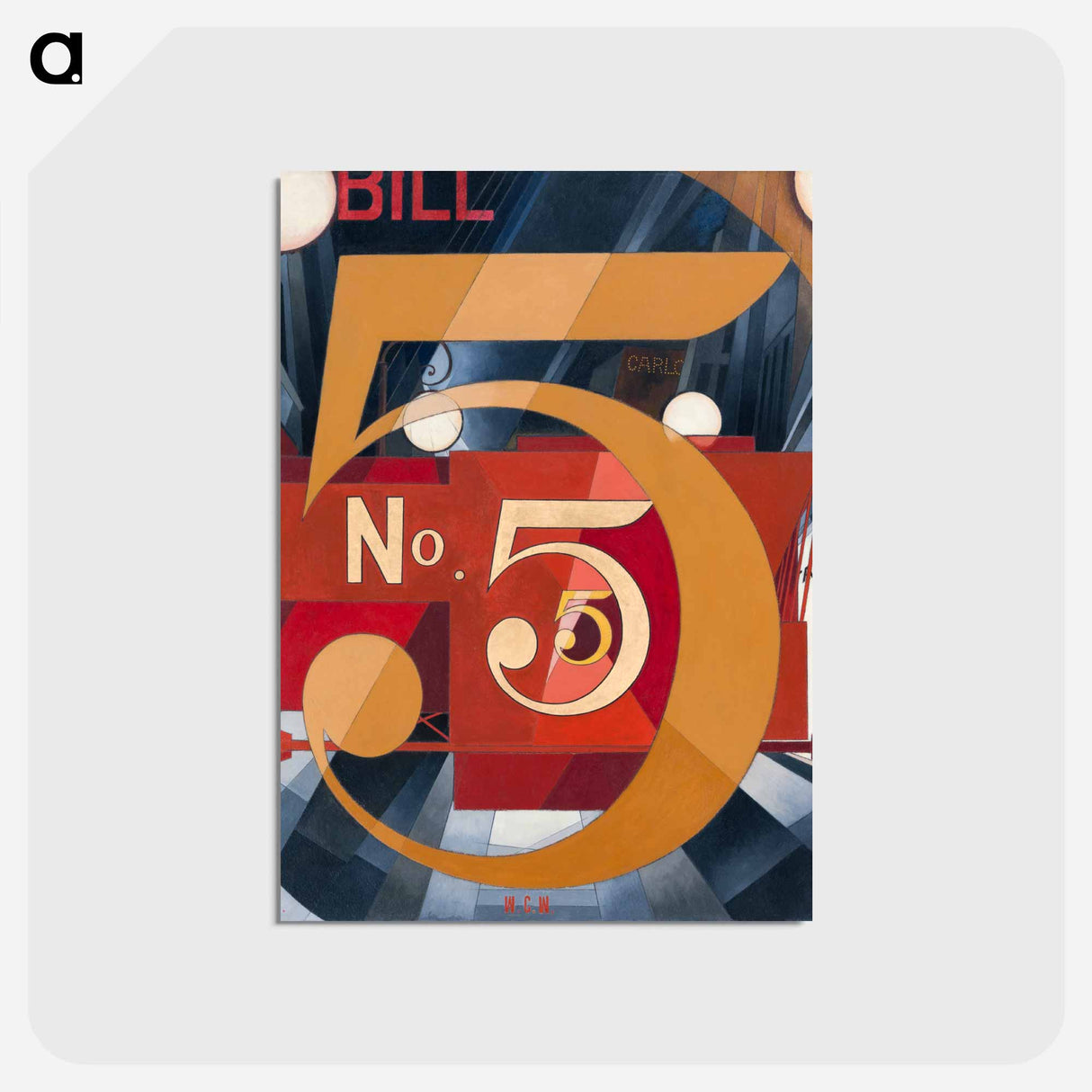 アートポストカード-I Saw the Figure 5 in Gold - チャールズ デムス Postcard.