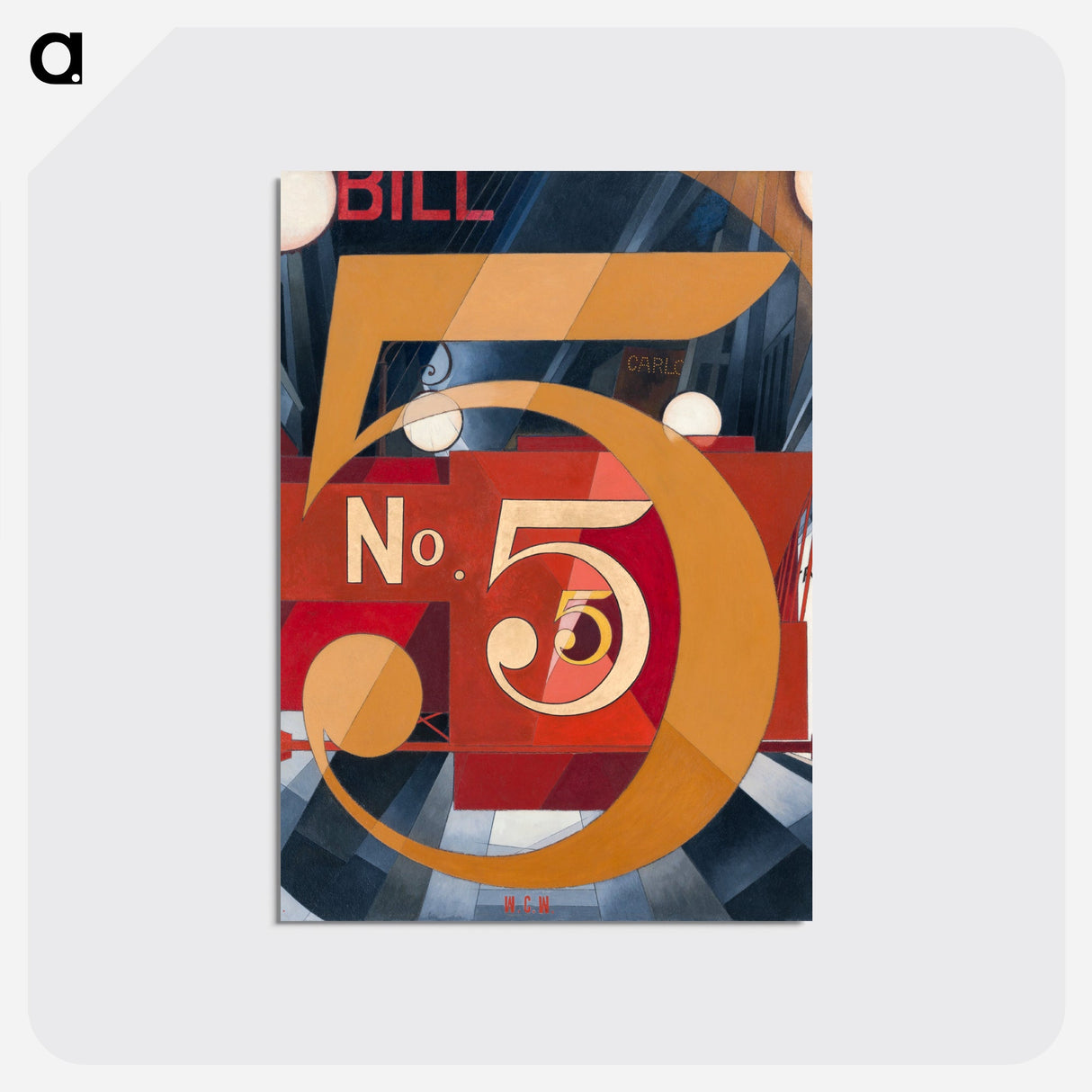 I Saw the Figure 5 in Gold - チャールズ デムス Postcard.