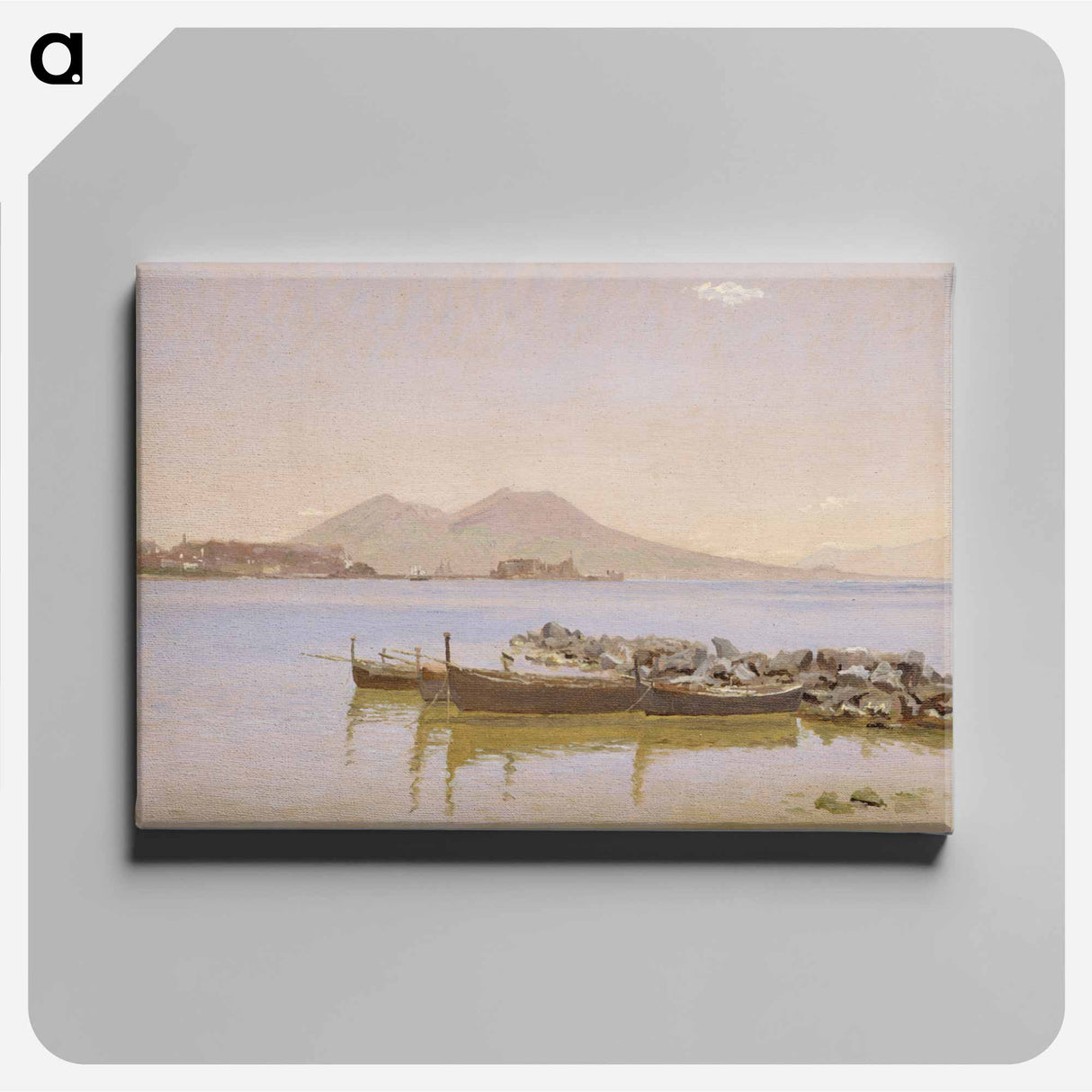 Part of the bay of Naples with Vesuvius in the background - クリステン ケプケ Canvas.