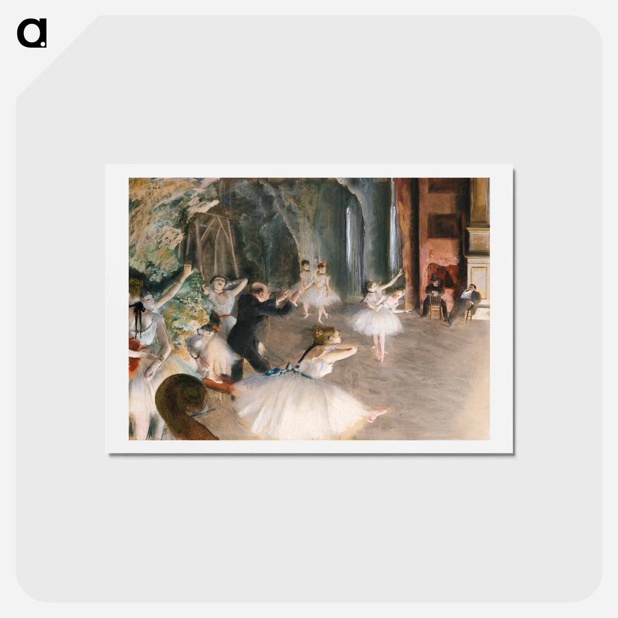 アートポストカード-The Rehearsal Onstage - エドガー ドガ Postcard.