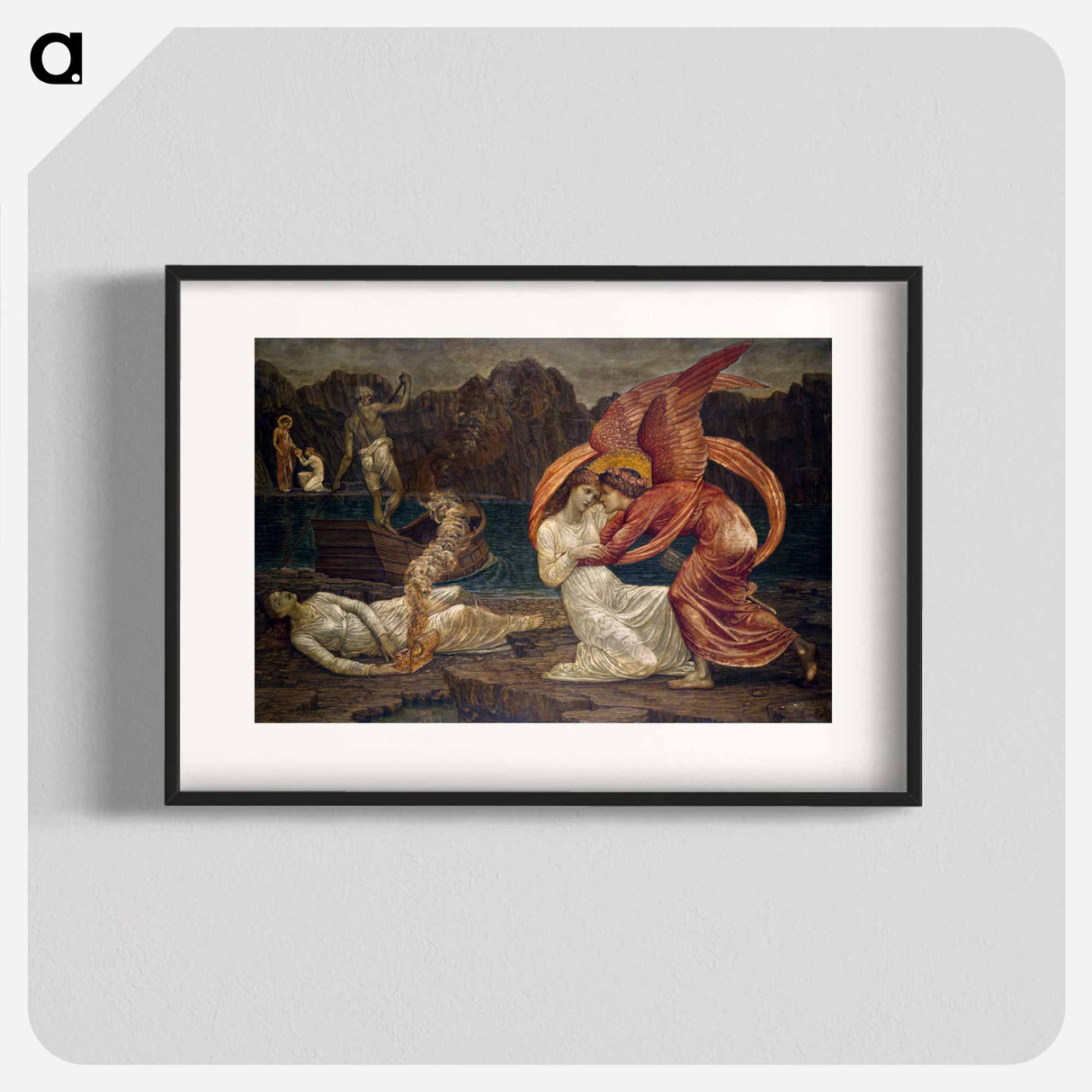 Cupid and Psyche - Palace Green Murals - Psyche receiving the Casket from Proserpine - エドワード バーン ジョーンズ Poster.