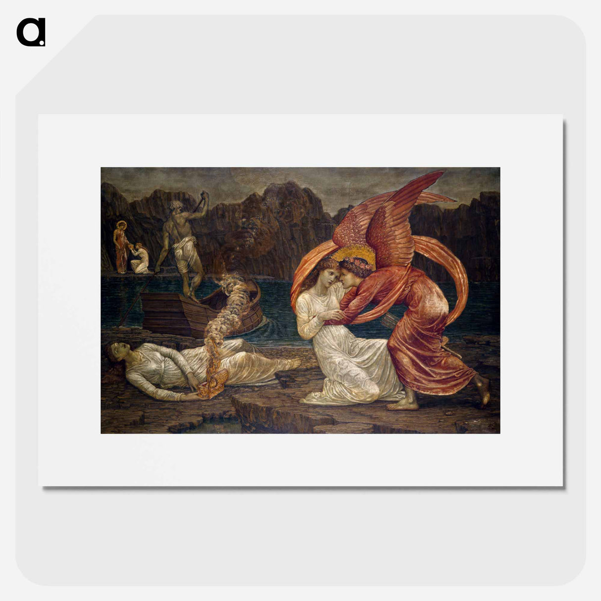 Cupid and Psyche - Palace Green Murals - Psyche receiving the Casket from Proserpine - エドワード バーン ジョーンズ Poster.