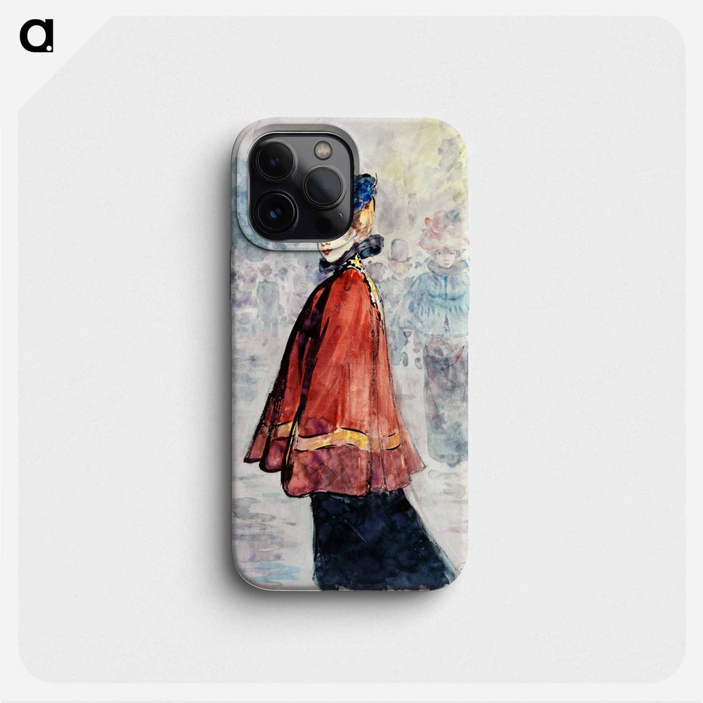 Elegant in red cape - アンリ ソム Phone Case.