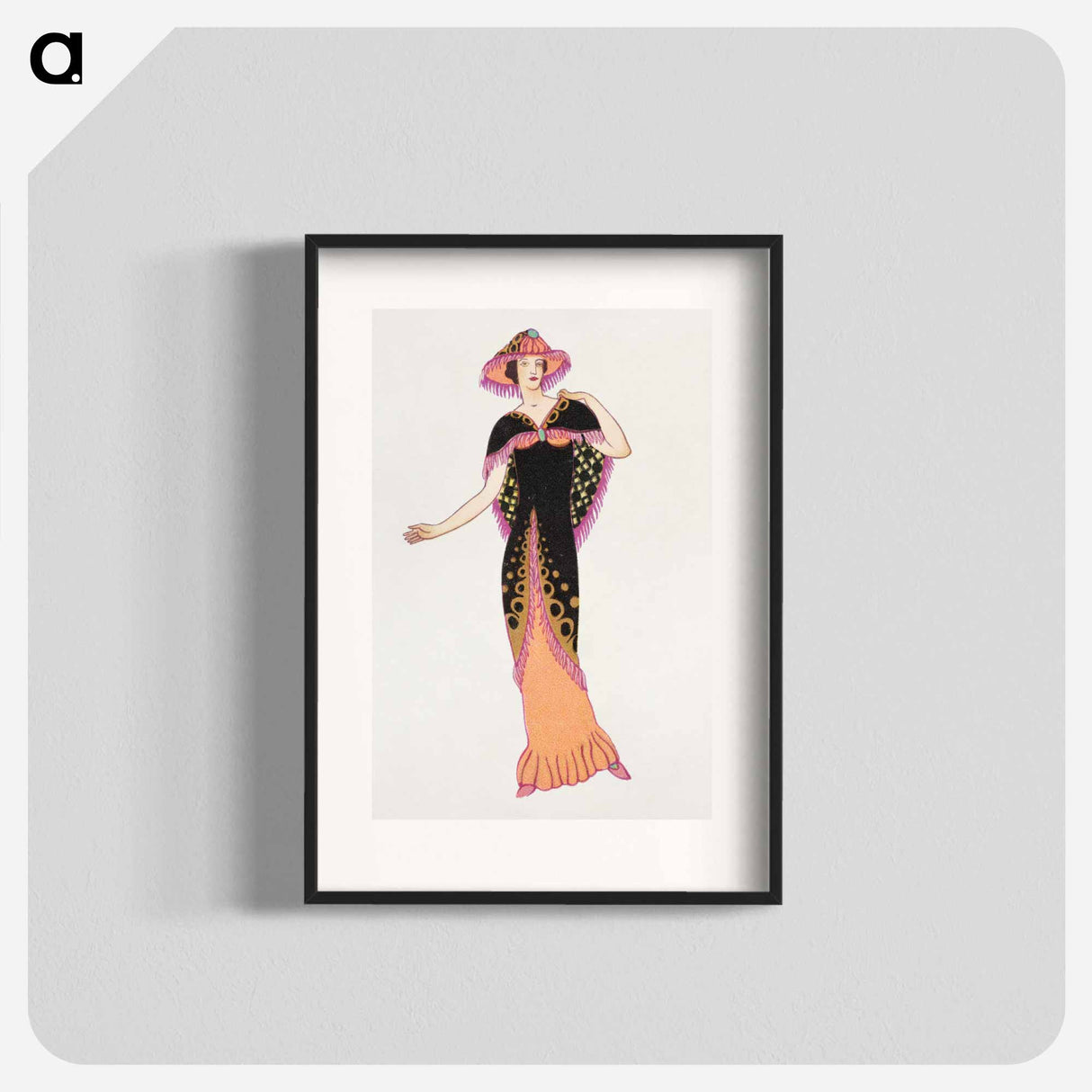 Woman in a black tubular dress - オットー フリードリヒ カール レンデッケ Poster.