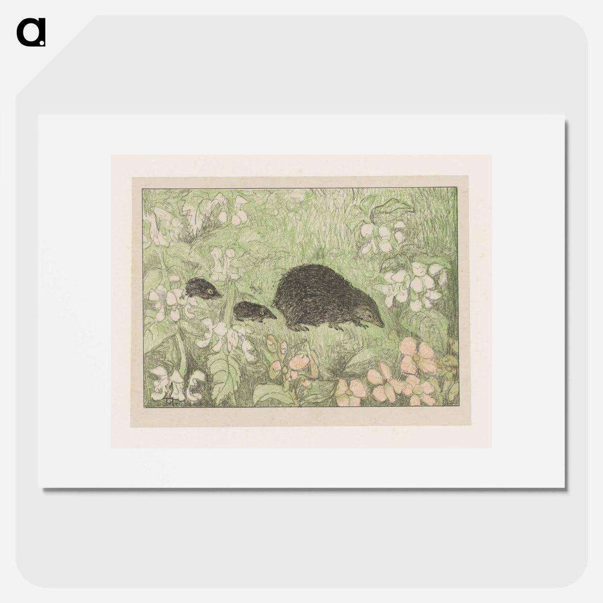 Egel met jongen - Theo van Hoytema Poster.