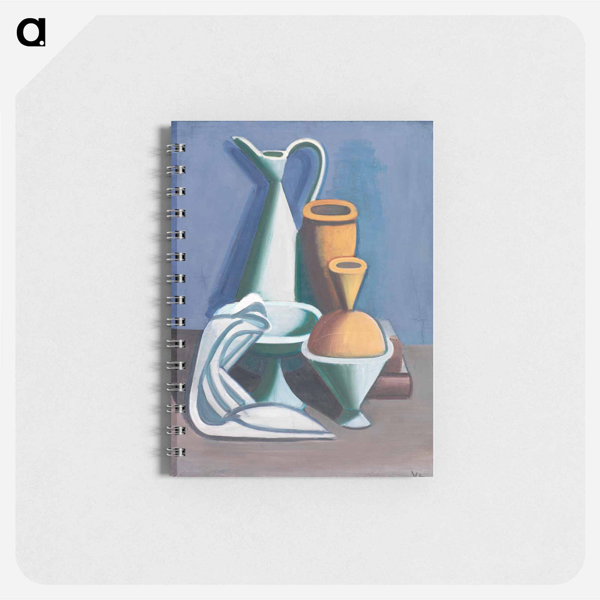 アートメモ帳-Arrangement with watering can, towel and jars - ヴィルヘルム ルンドストローム Memo.