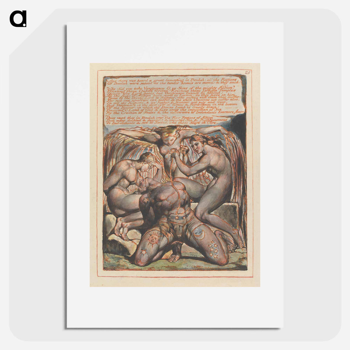 Jerusalem, Plate 25, "And there was heard...." - William Blake Poster.
