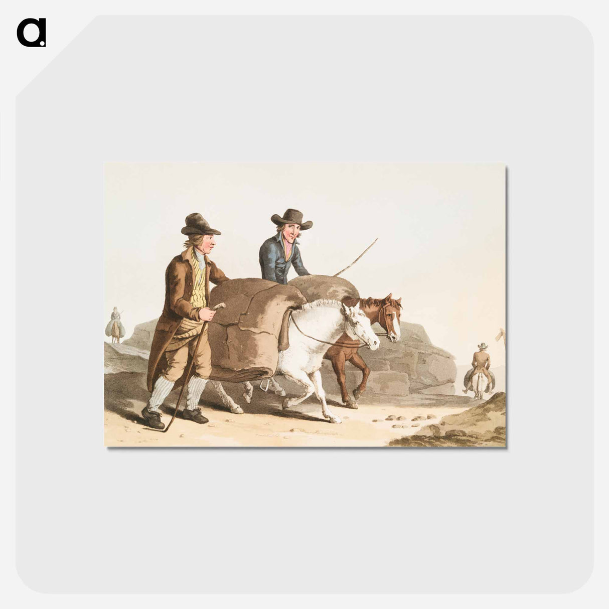 Illustration of cloth makers - 19世紀のヨークシャー Postcard.