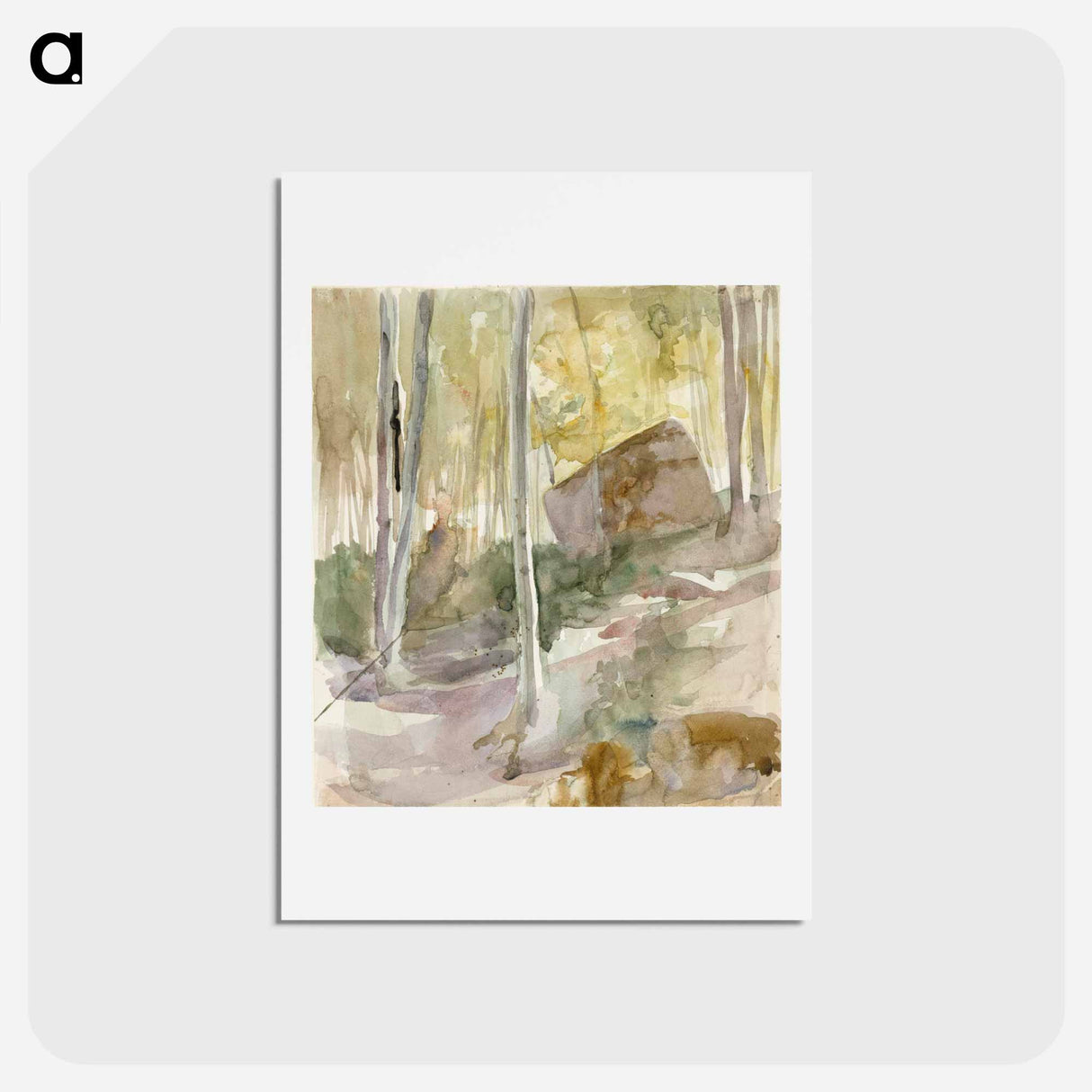 Metsänsisusta, suuri kivi - アルバート エーデルフェルト Postcard.