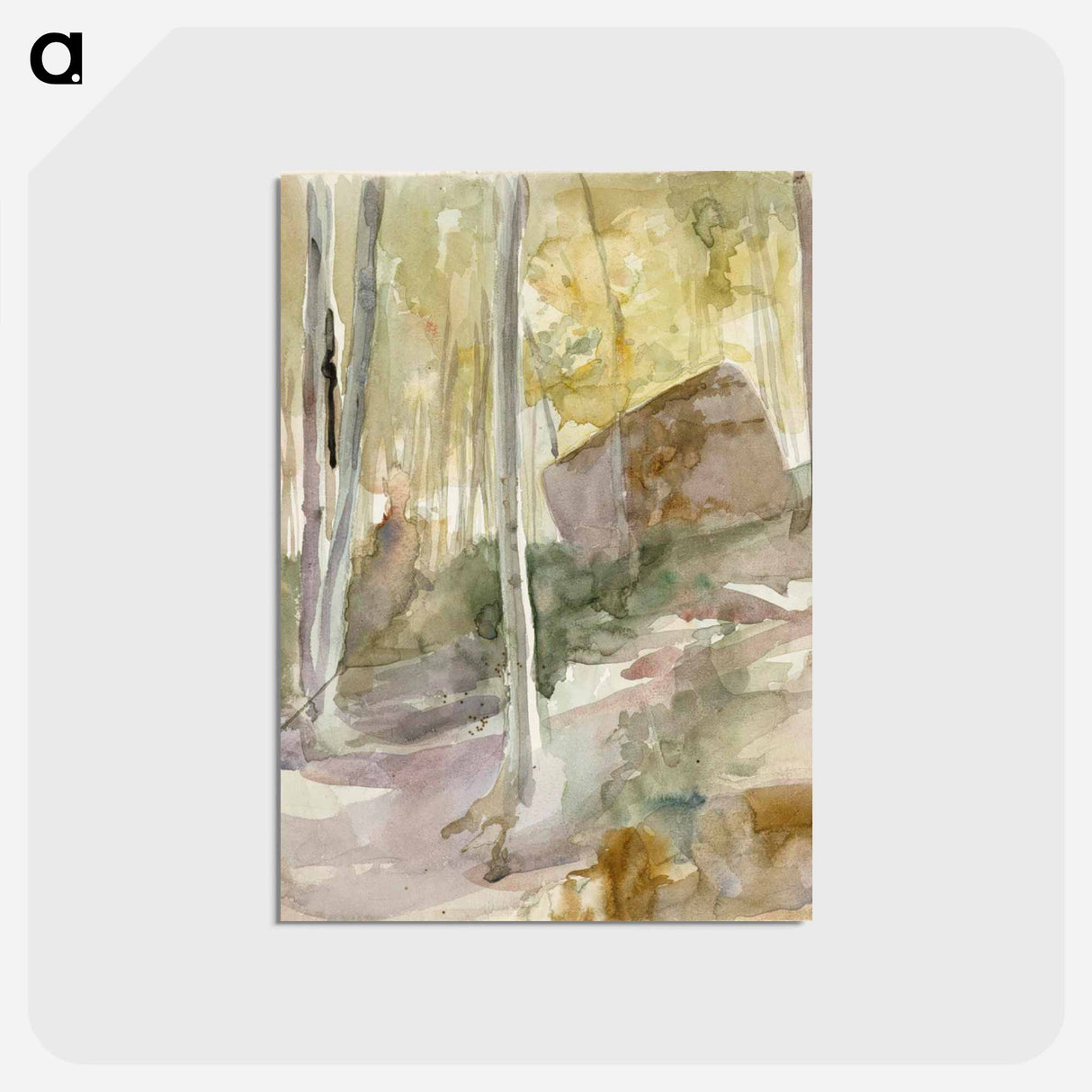 Metsänsisusta, suuri kivi - アルバート エーデルフェルト Postcard.