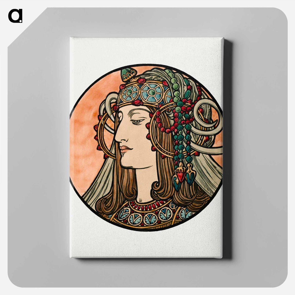 Stained glass window for the facade of the Fouquet boutique - アルフォンス ミュシャ Canvas.