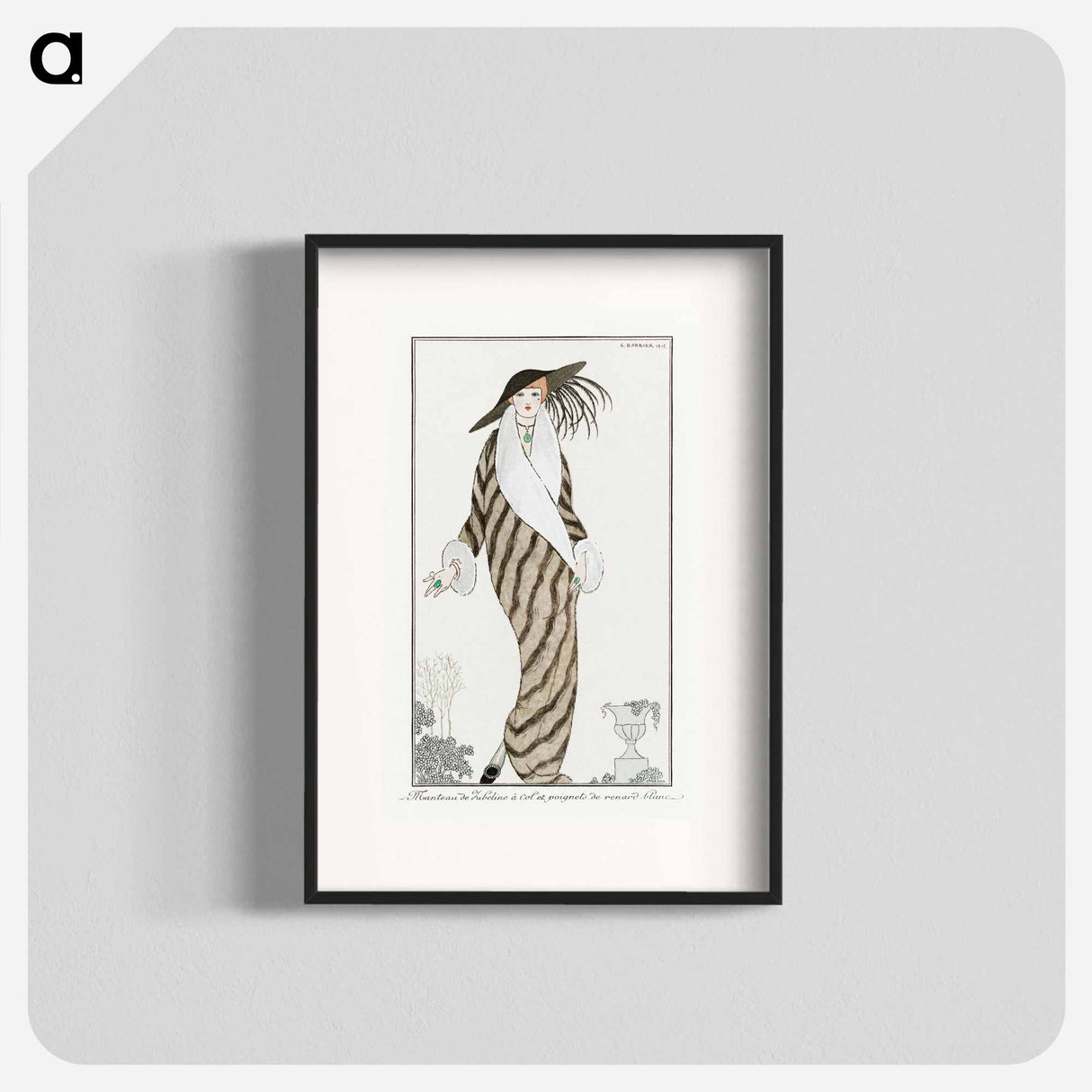 Parisian Costumes: Zibelin Manteau - Georges Barbier Poster.