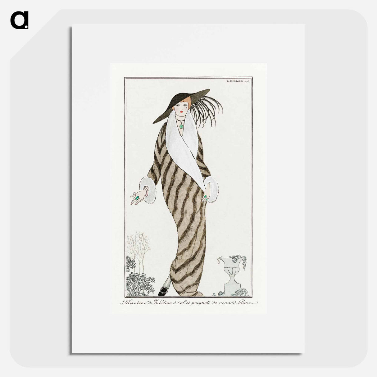 Parisian Costumes: Zibelin Manteau - Georges Barbier Poster.