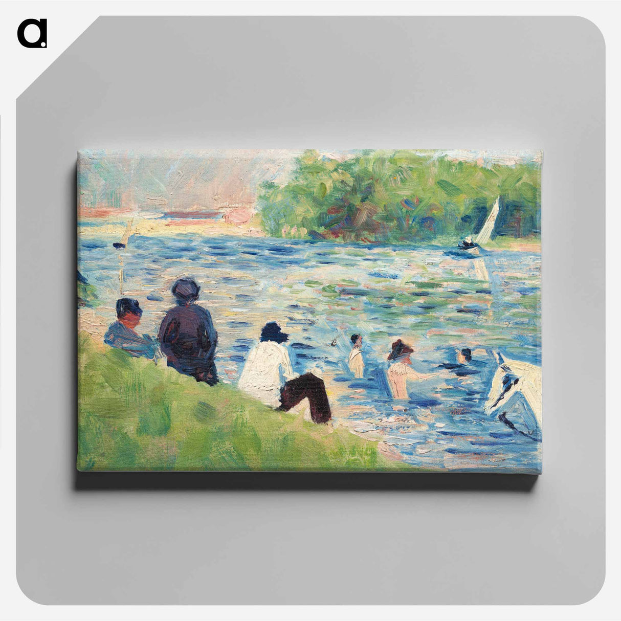 アートパネル-Bathers (Study for "Bathers at Asnières") - ジョルジュ スーラ Canvas.