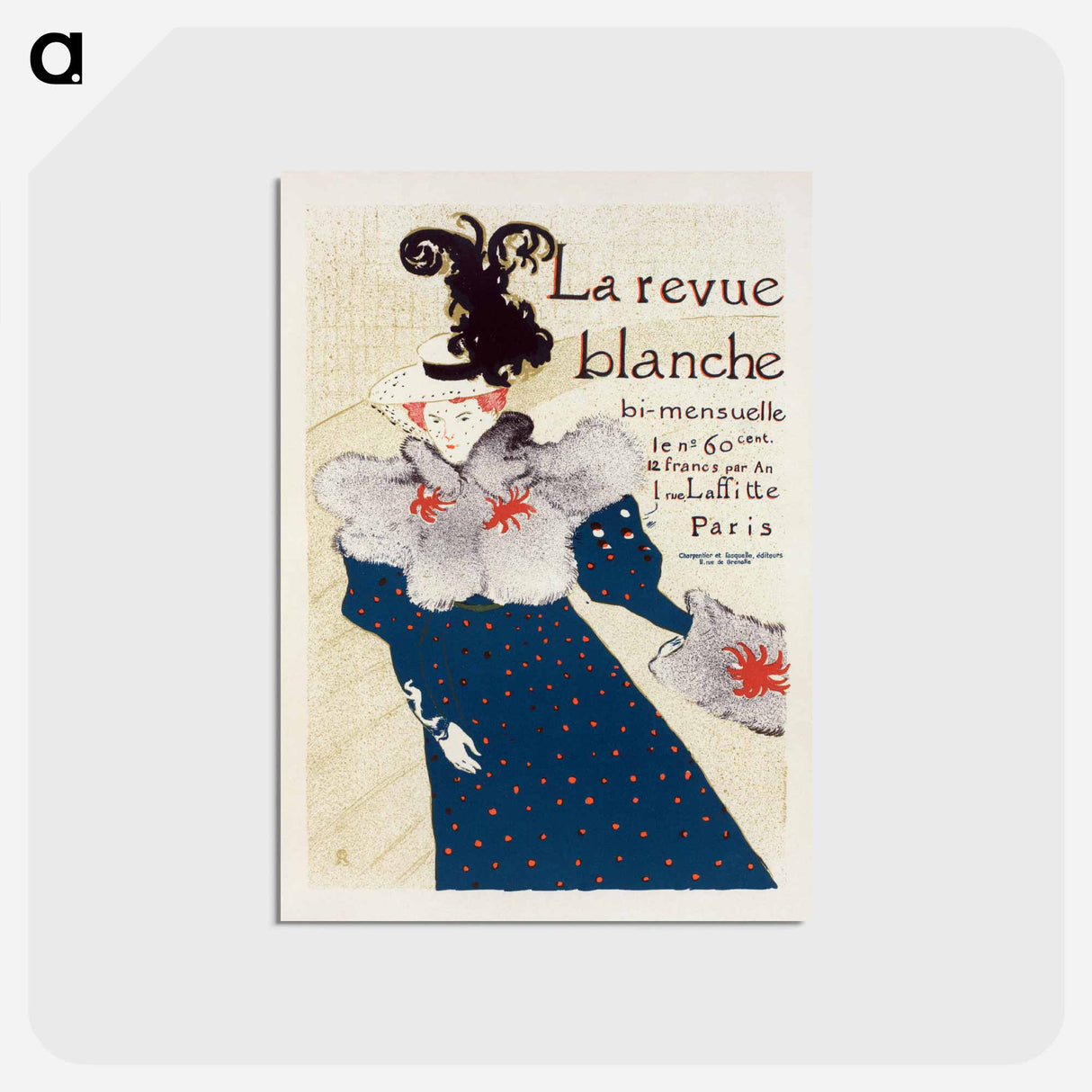 アートポストカード-La Revue Blanche - アンリ ド トゥールーズ ロートレック Postcard.