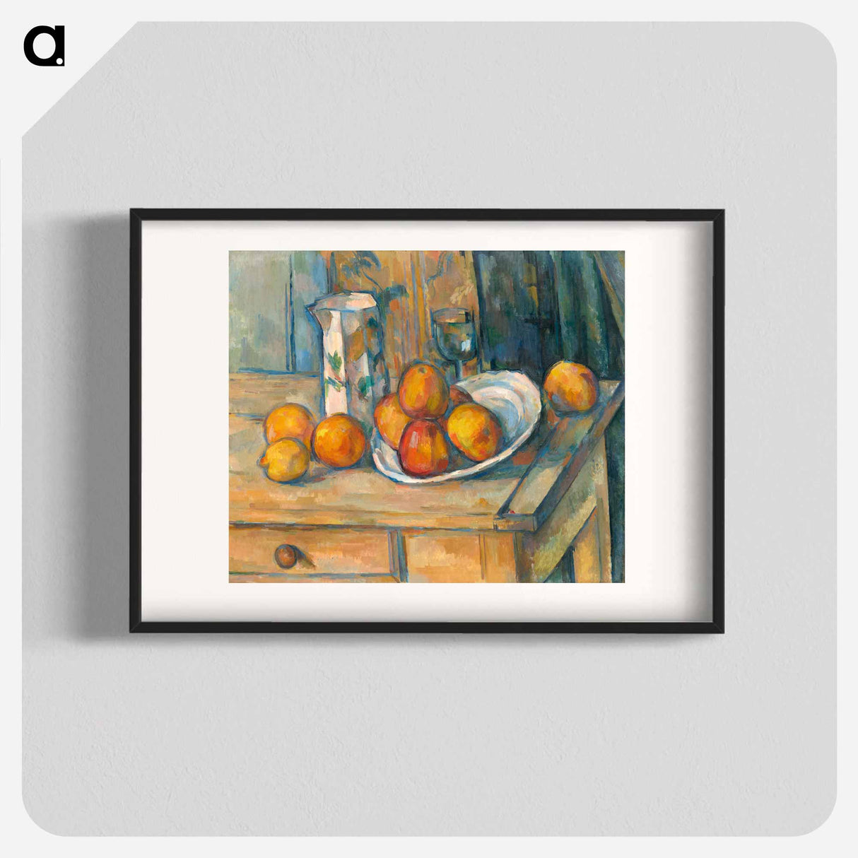 Still Life with Milk Jug and Fruit - ポール セザンヌ Poster.