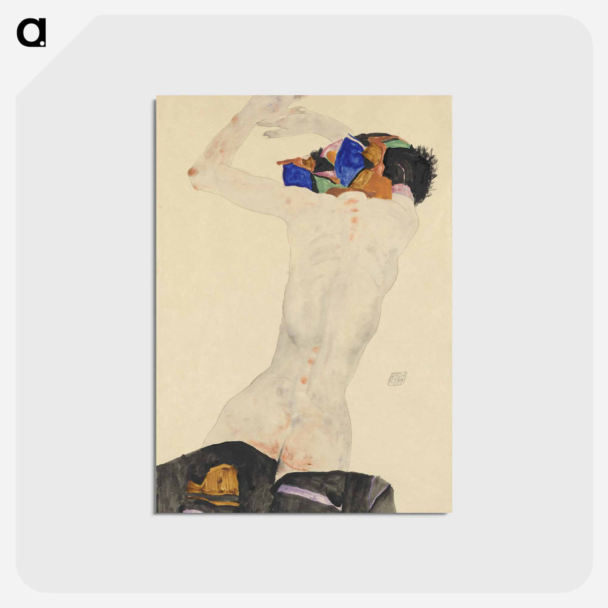アートポストカード-Rückenakt mit buntem Tuch
- ウィーン博物館 Postcard.