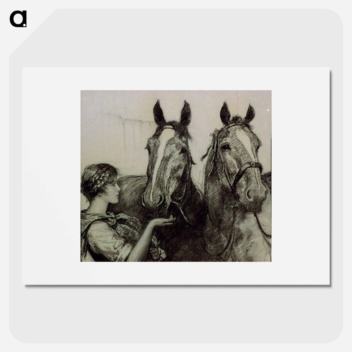 The four natives flung themselves in a mad halter-skelter over the rail fighting for first place - ウワディスワフ テオドール ベンダ Poster.