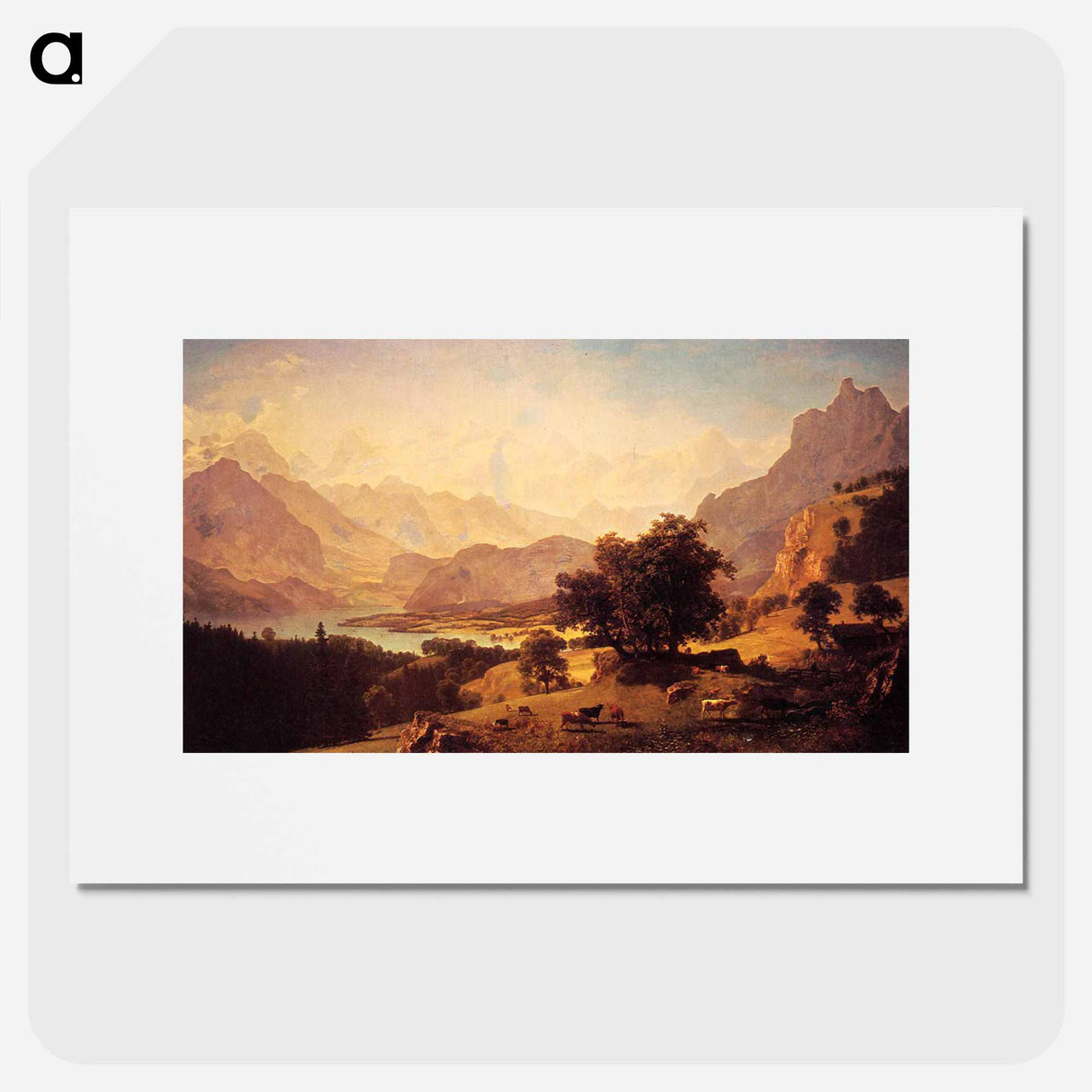 アートポスター-Bernese Alps, as Seen near Kusmach - アルバート ビアスタット Poster.