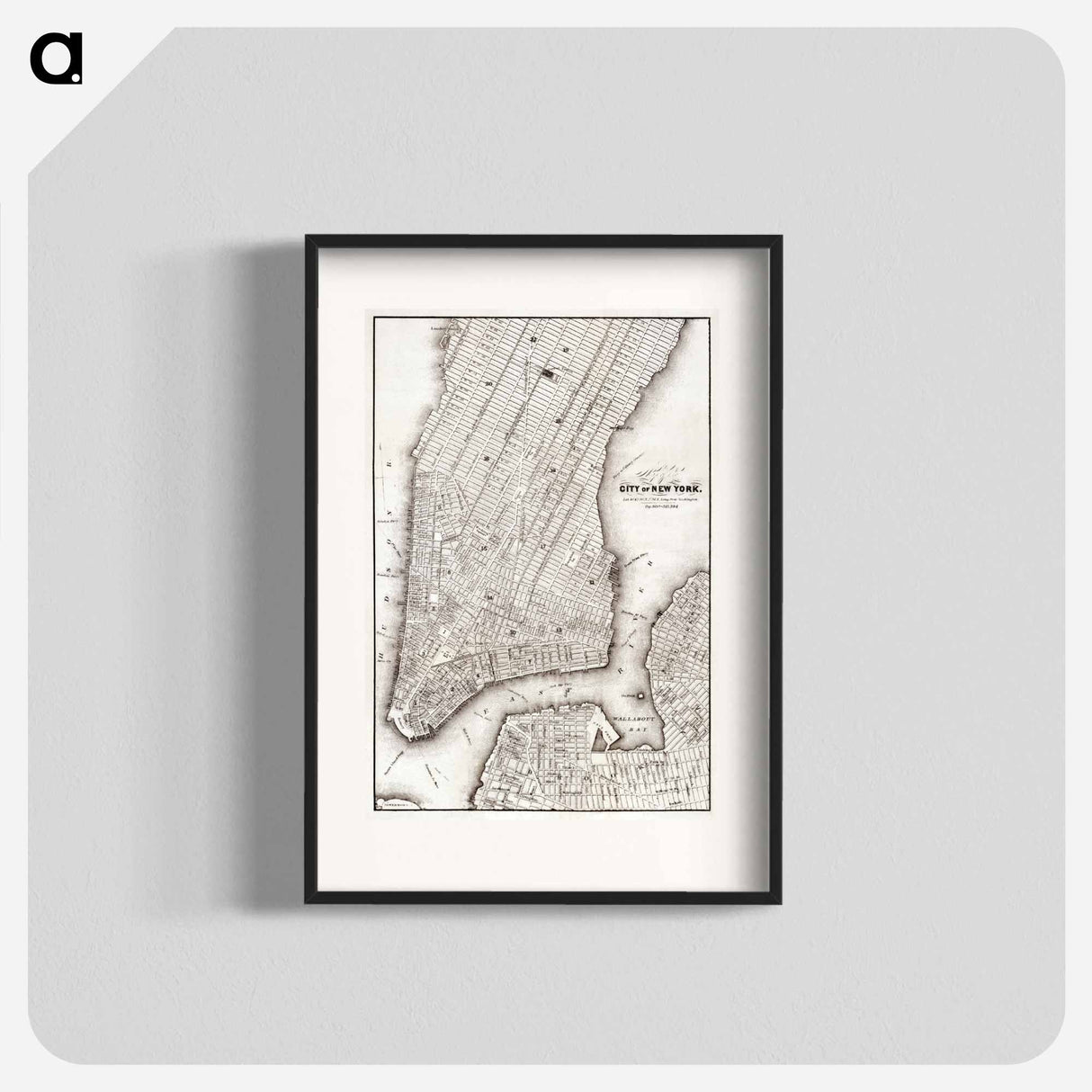 Map of the city of New York - アンティーク地図 Poster.