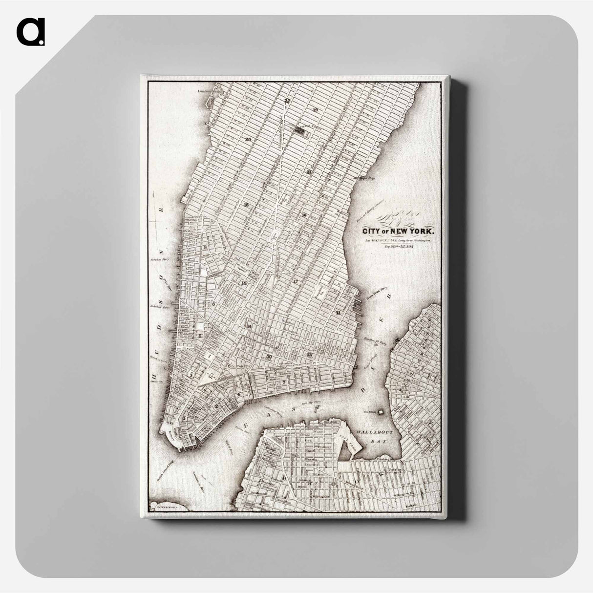 Map of the city of New York - アンティーク地図 Canvas.