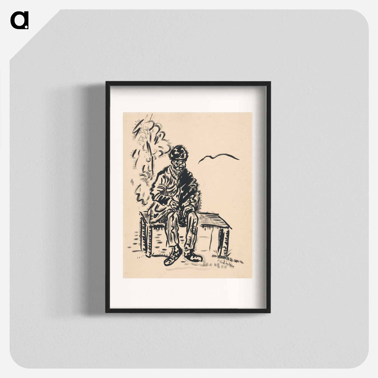 アートポスター-Boy seated on a bench - アーノルド ピーター ワイズ クビンチャン Poster.