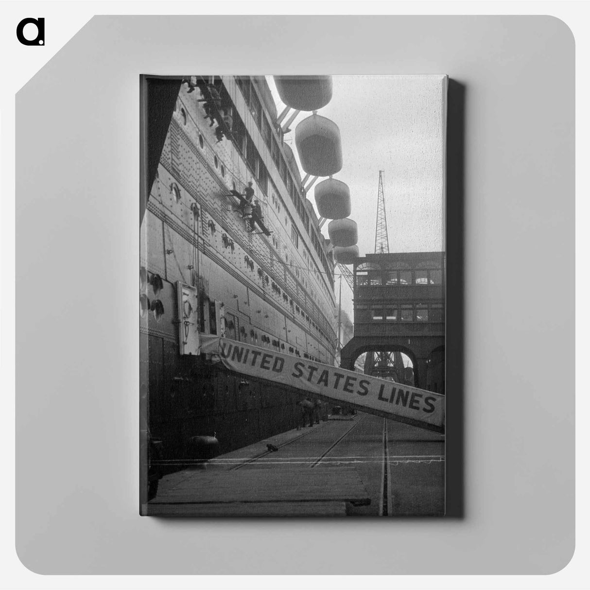 United States steamship at London wharf - エリック リー ジョンソン Canvas.