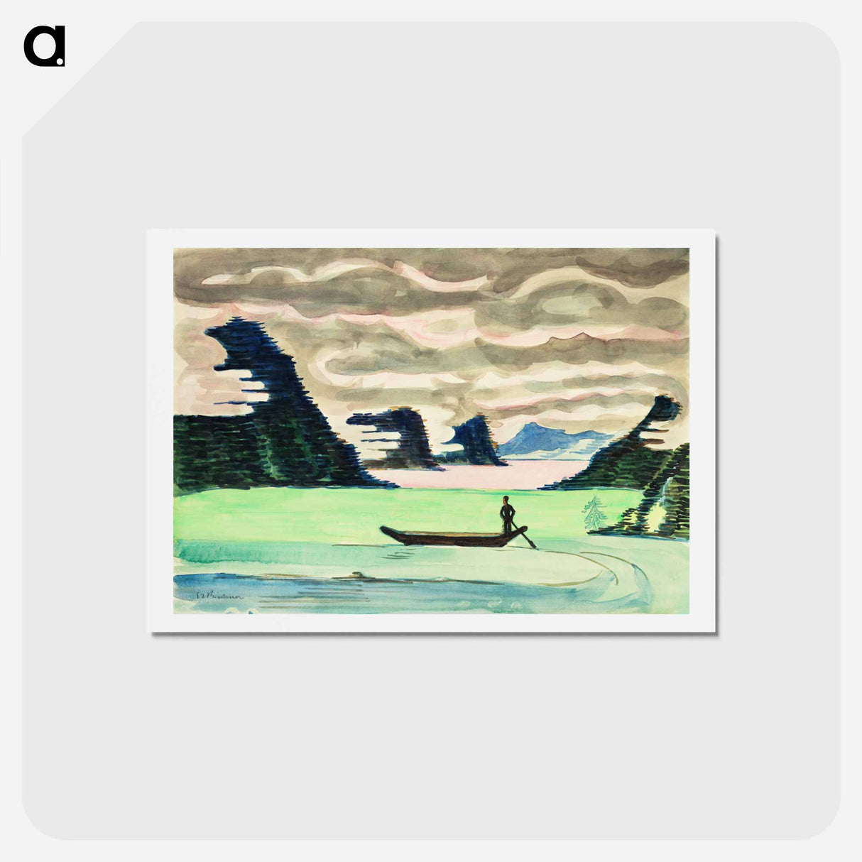 アートポストカード-Mountain Lake - エルンスト ルートヴィヒ キルヒナー Postcard.