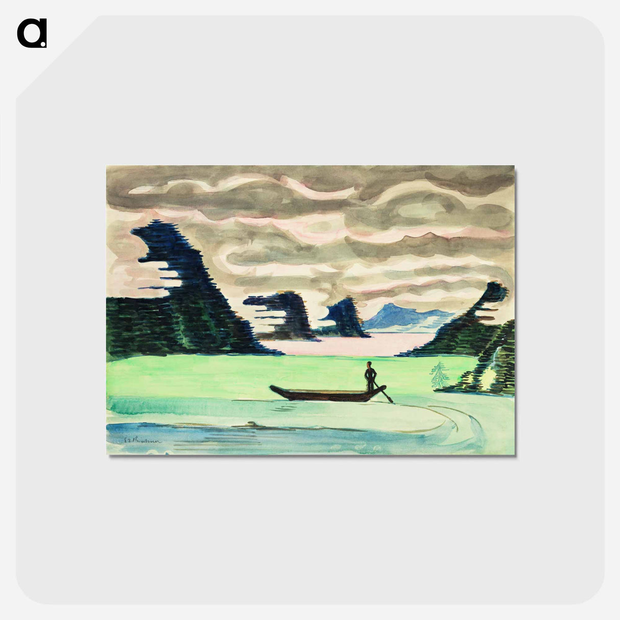 アートポストカード-Mountain Lake - エルンスト ルートヴィヒ キルヒナー Postcard.