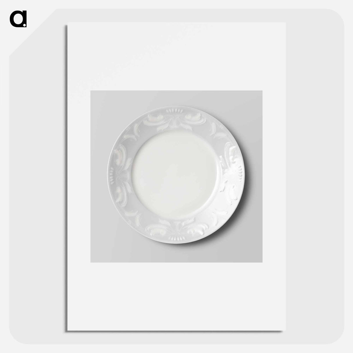 Dessertbord met symmetrische bladmotieven in reliëf - ジョルジュ ド フィール Poster.