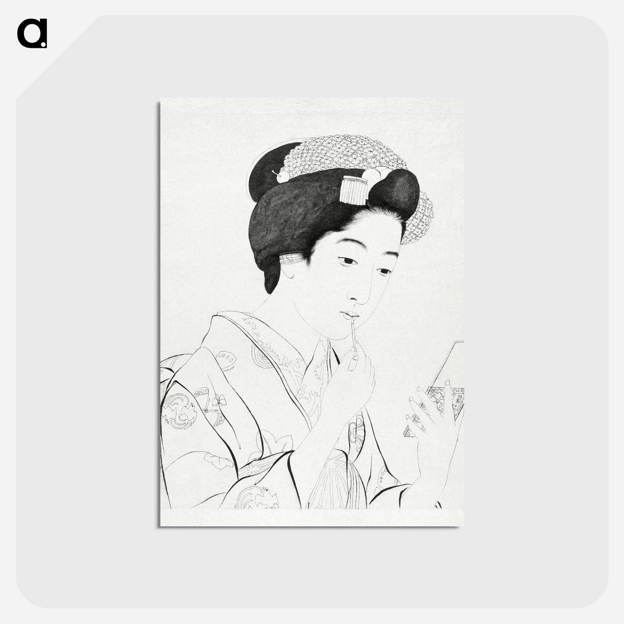アートポストカード-Woman Holding a Lip Brush
- 橋口 五葉 Postcard.