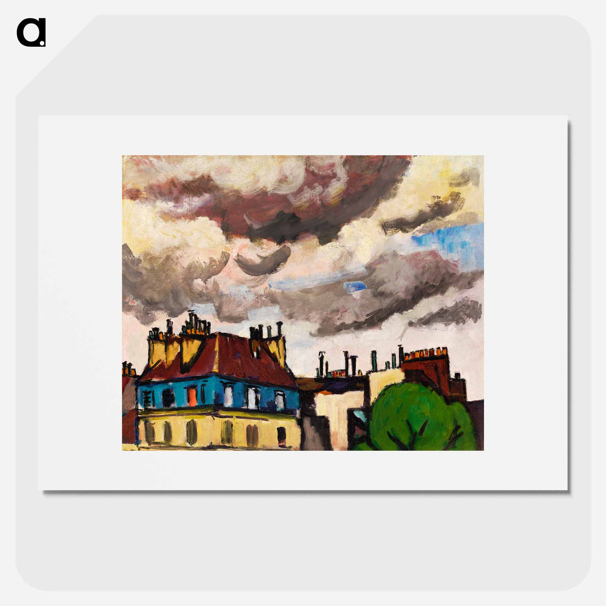 Rooftops and Clouds, Paris - ヘンリー ライマン サイエン Poster.