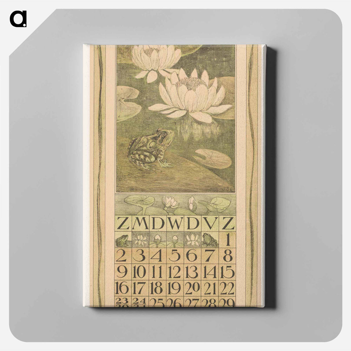 July's calendar is filled with watercolors - Theo van Hoytema Canvas.