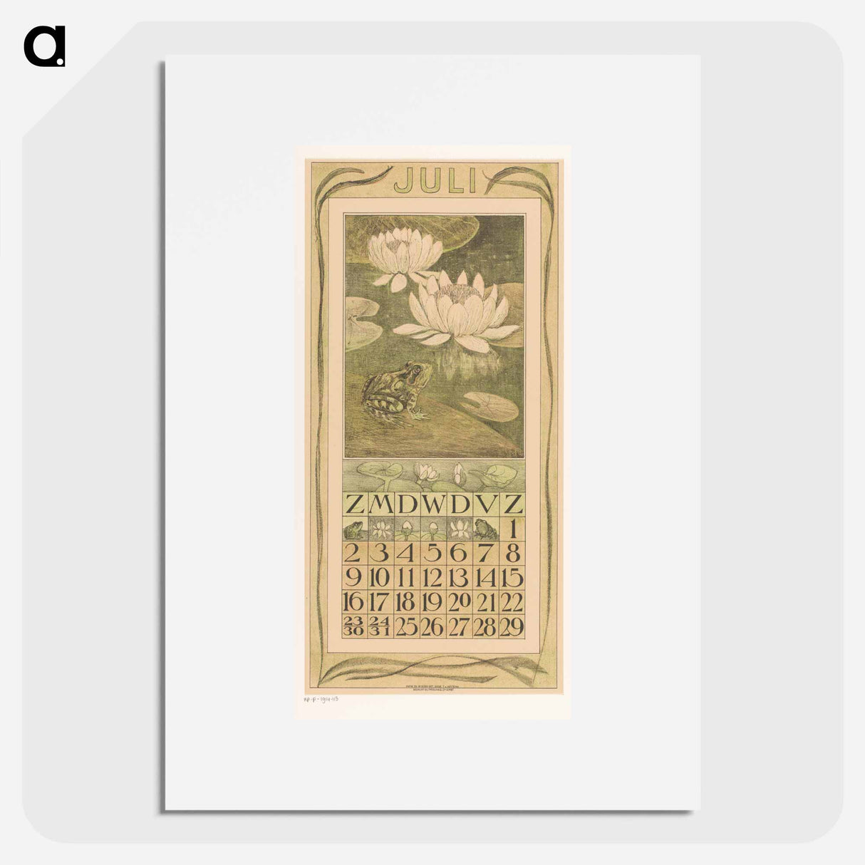 Calendar July meets watermelons - Theo van Hoytema Poster.