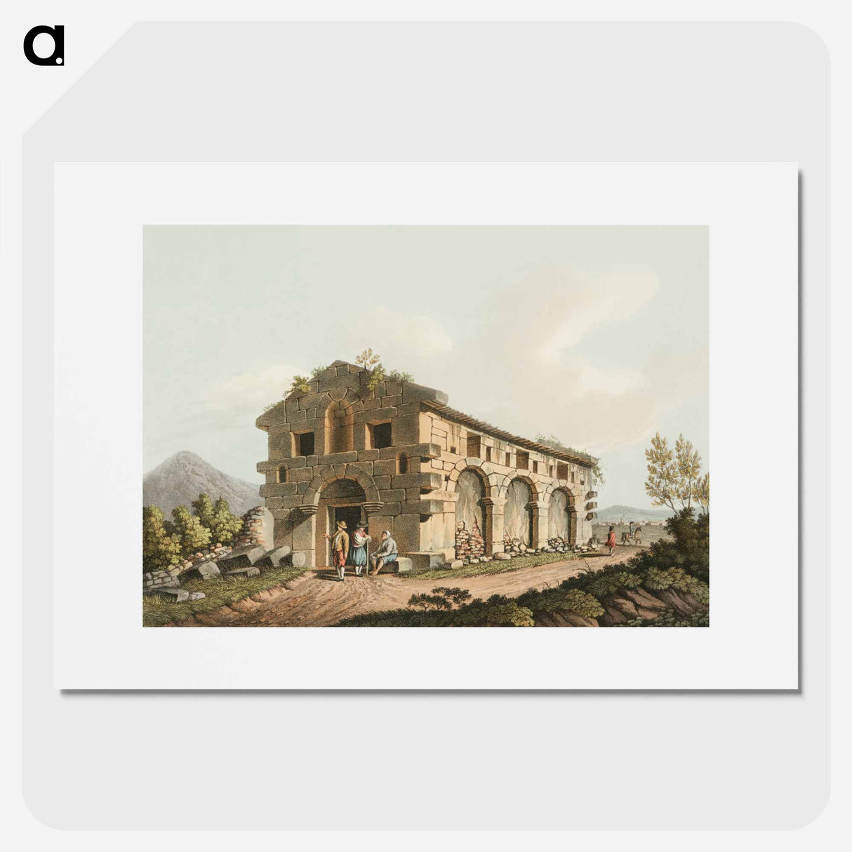 アートポスター-Ancient Bath near the Fountains of the Palici - オスマン帝国領内の景色 Poster.